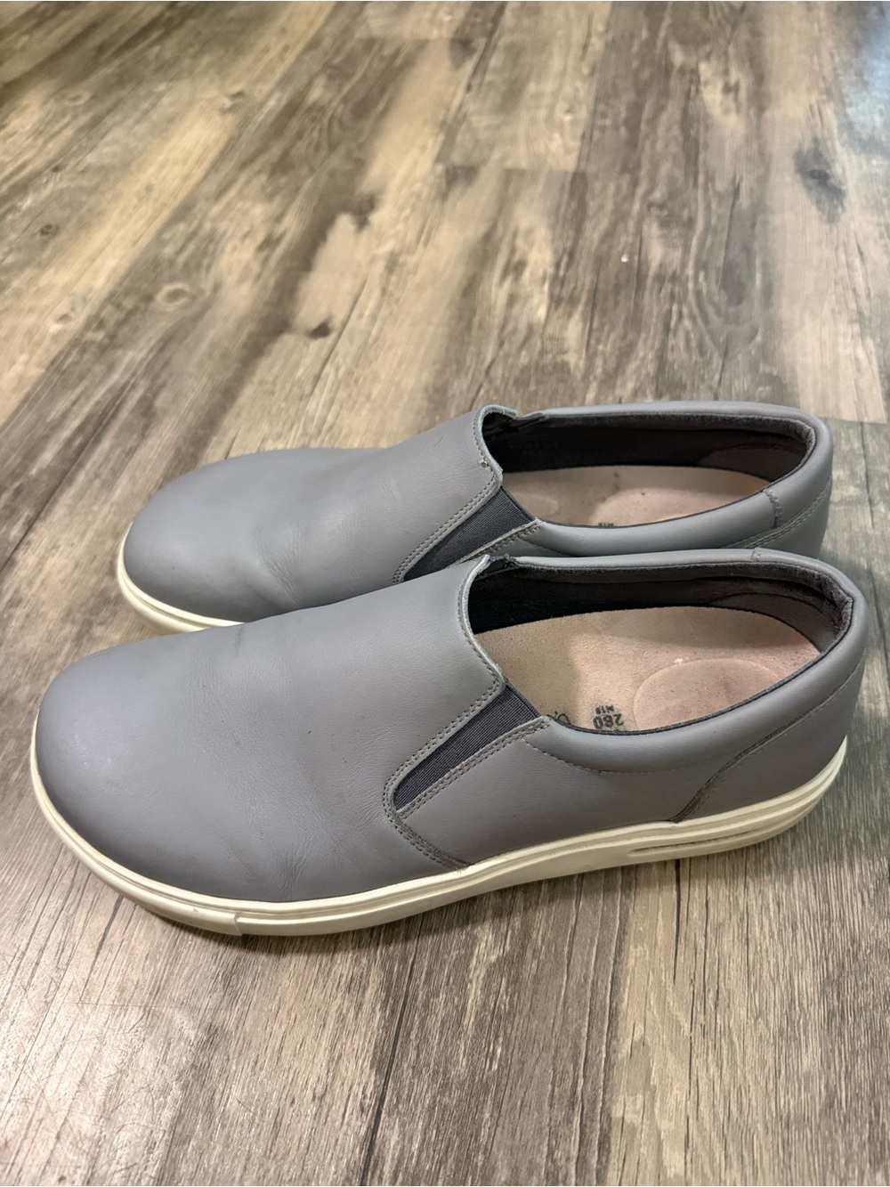 Birkenstock Men’s Oswego Gray Natural Leather Regular Width Size 43 (9.5-10) - Picture 3 of 6